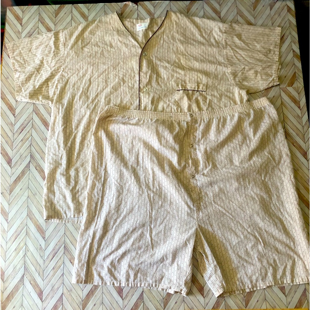 Vintage 80’s BVD Mens Sleepwear, Short Sleeve Shirt and Shorts. Big & Tall. 5XL.